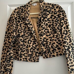 Revolve leopard denim coat